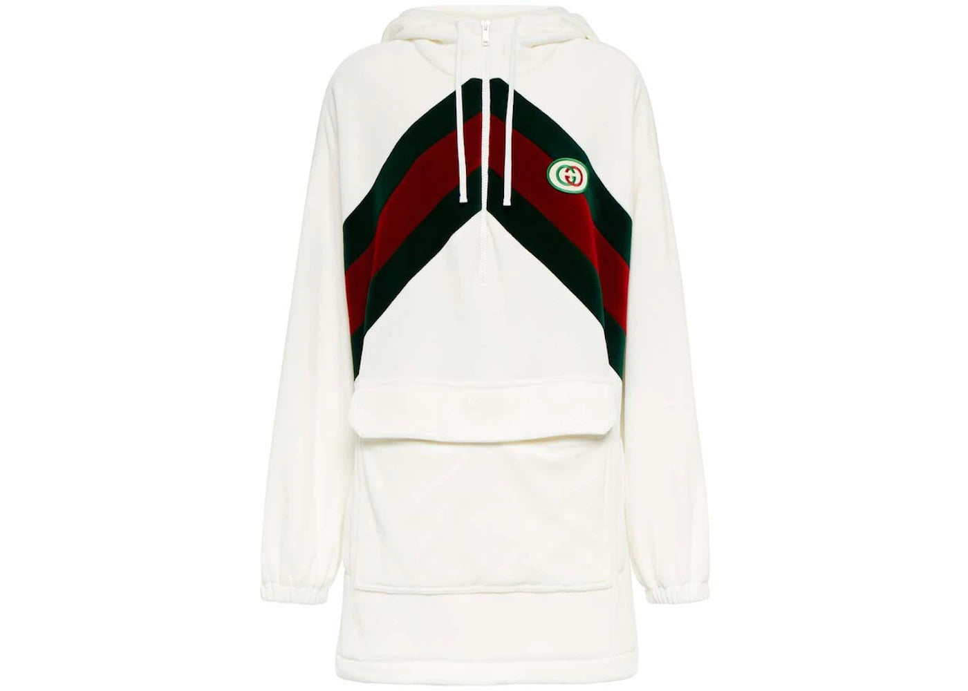 Gucci Chenille Web Hooded Dress White