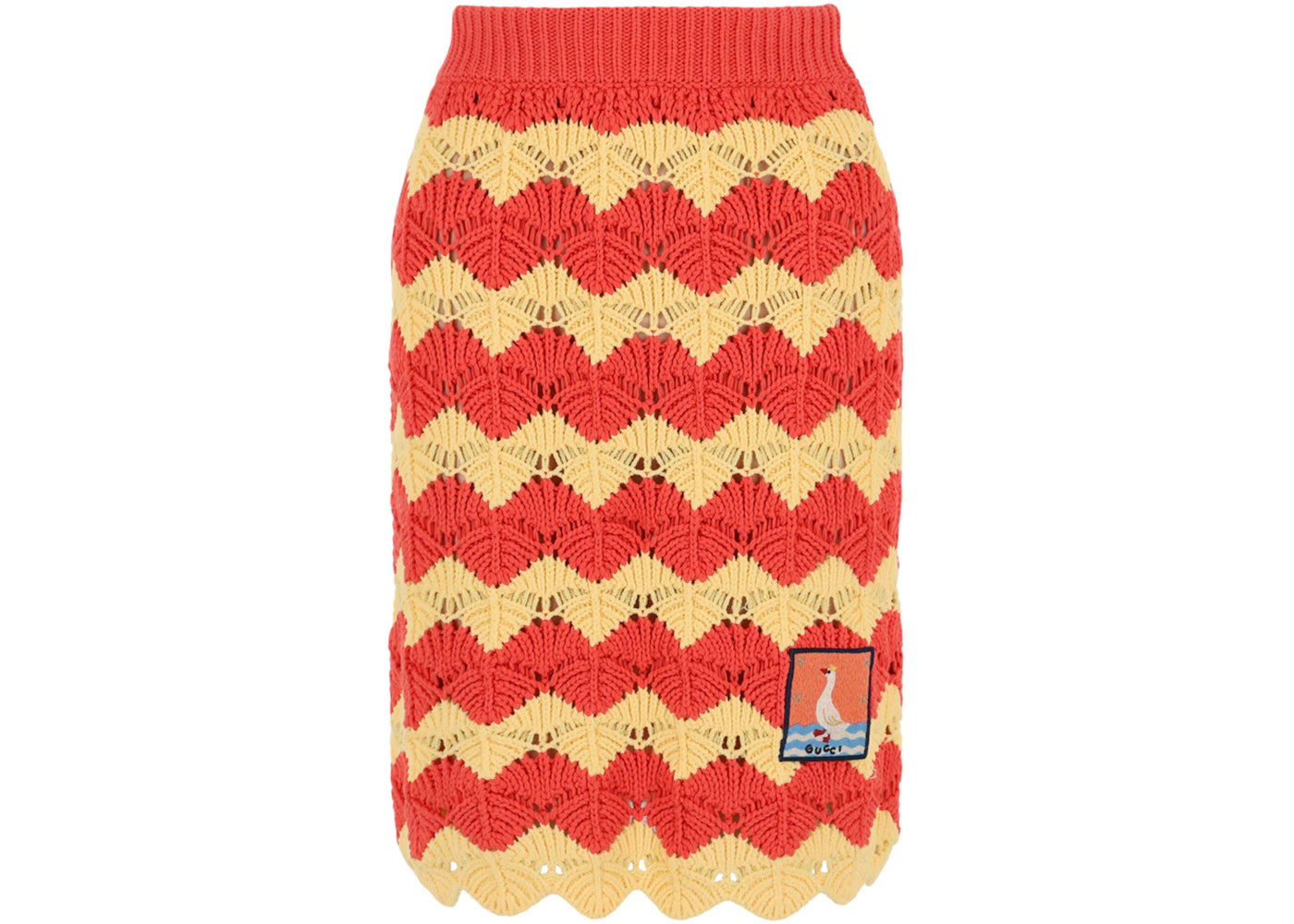 Gucci Chevron Knit Skirt Orange Multi