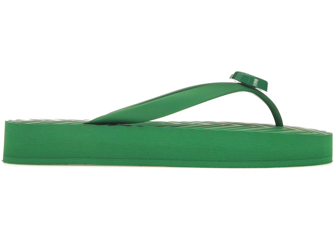 Gucci Chevron Thong Sandal Green Rubber