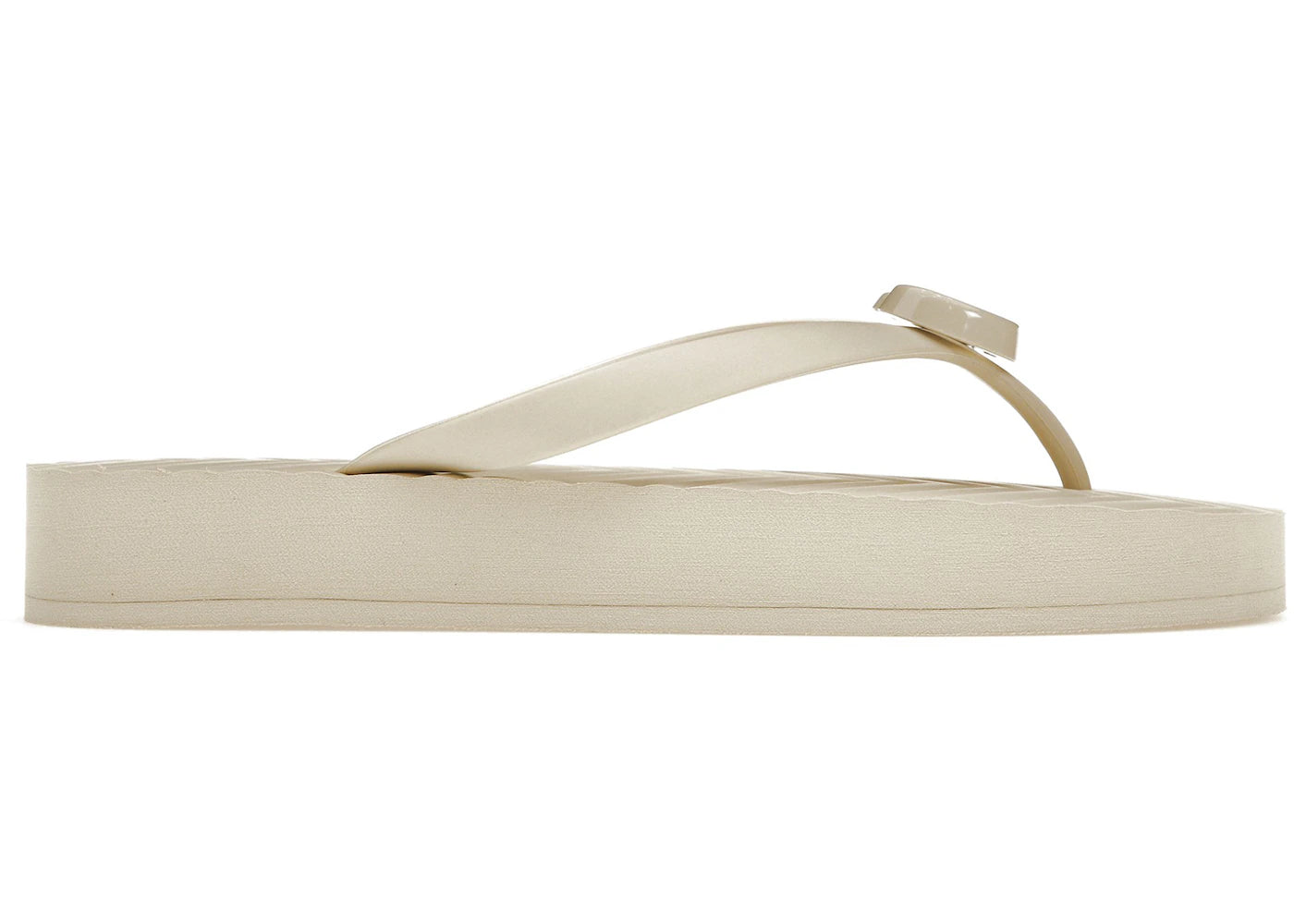 Gucci Chevron Thong Sandal White Rubber