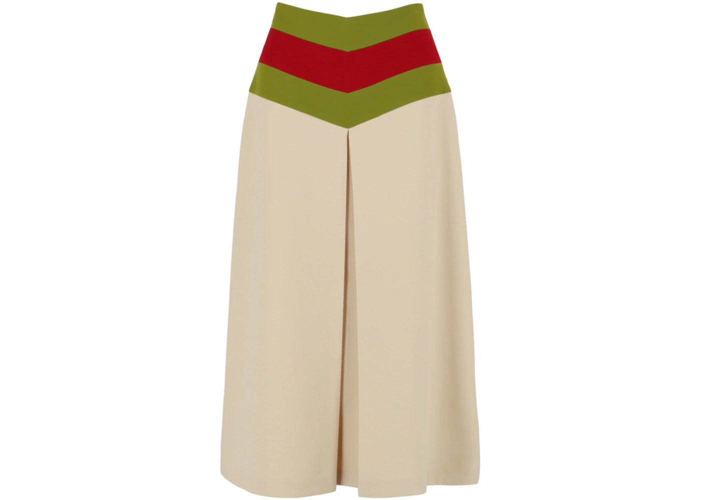 Gucci Chevron Vintage Web Stripe Skirt White