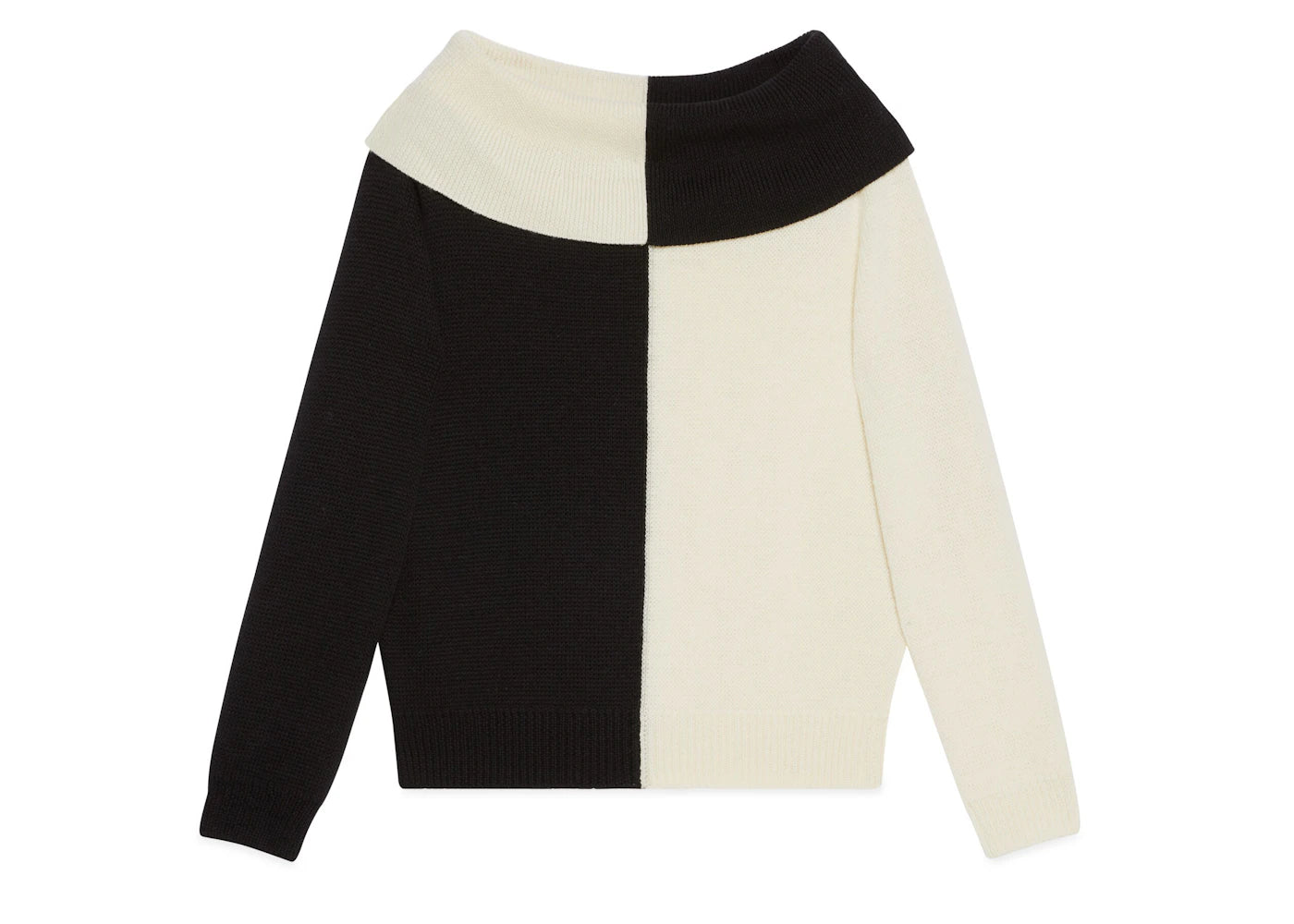 Gucci Chunky Wool Bicolor Sweater Black/White