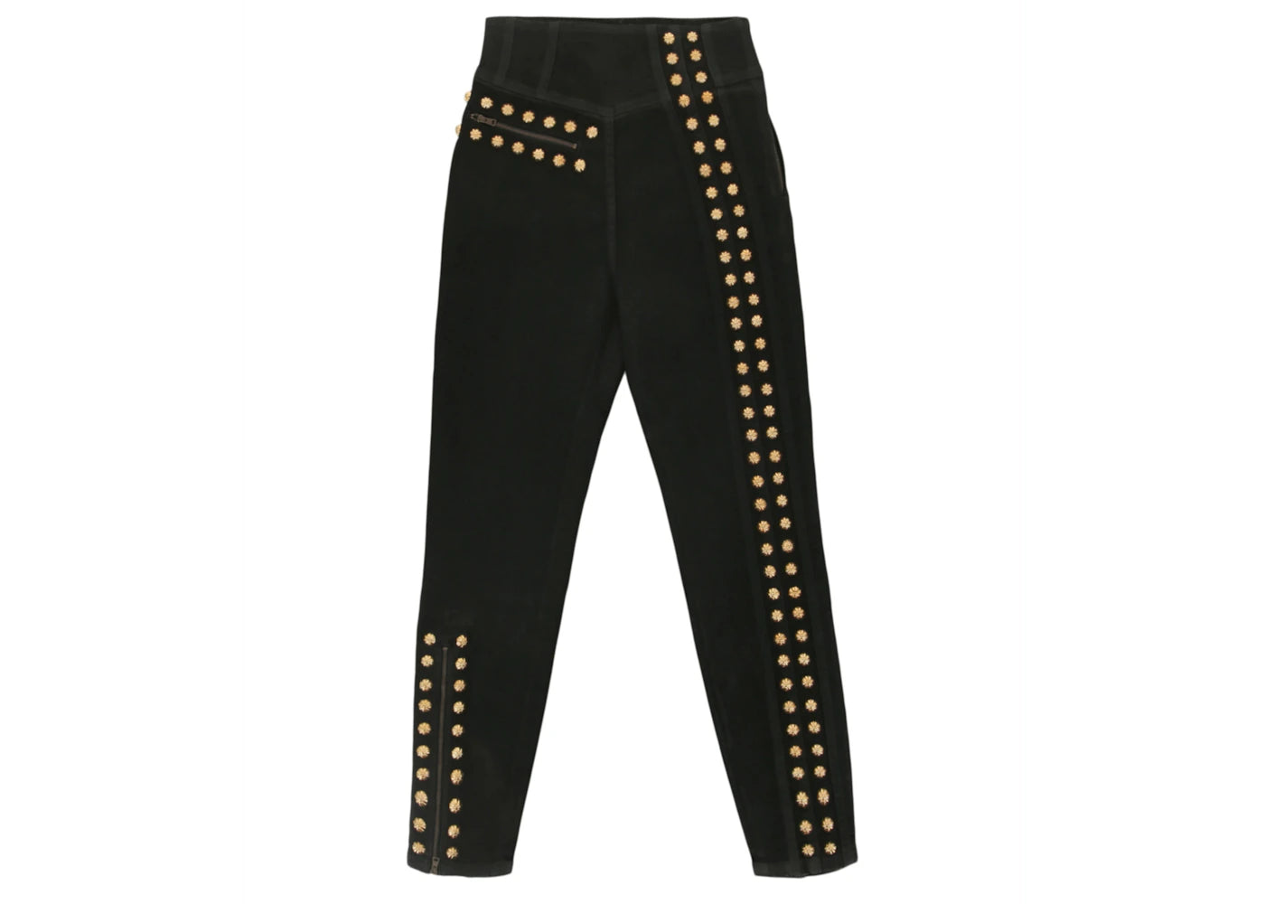 Gucci Coated Denim Pant with Studs Black/Gold
