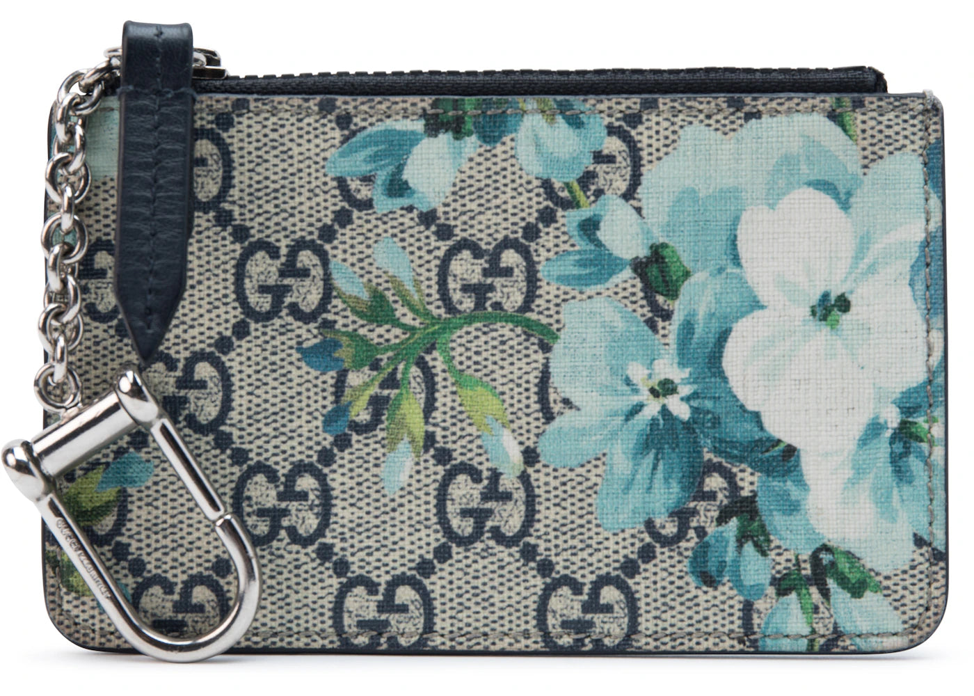 Gucci Coin Wallet Monogram GG Supreme Blooms Blue
