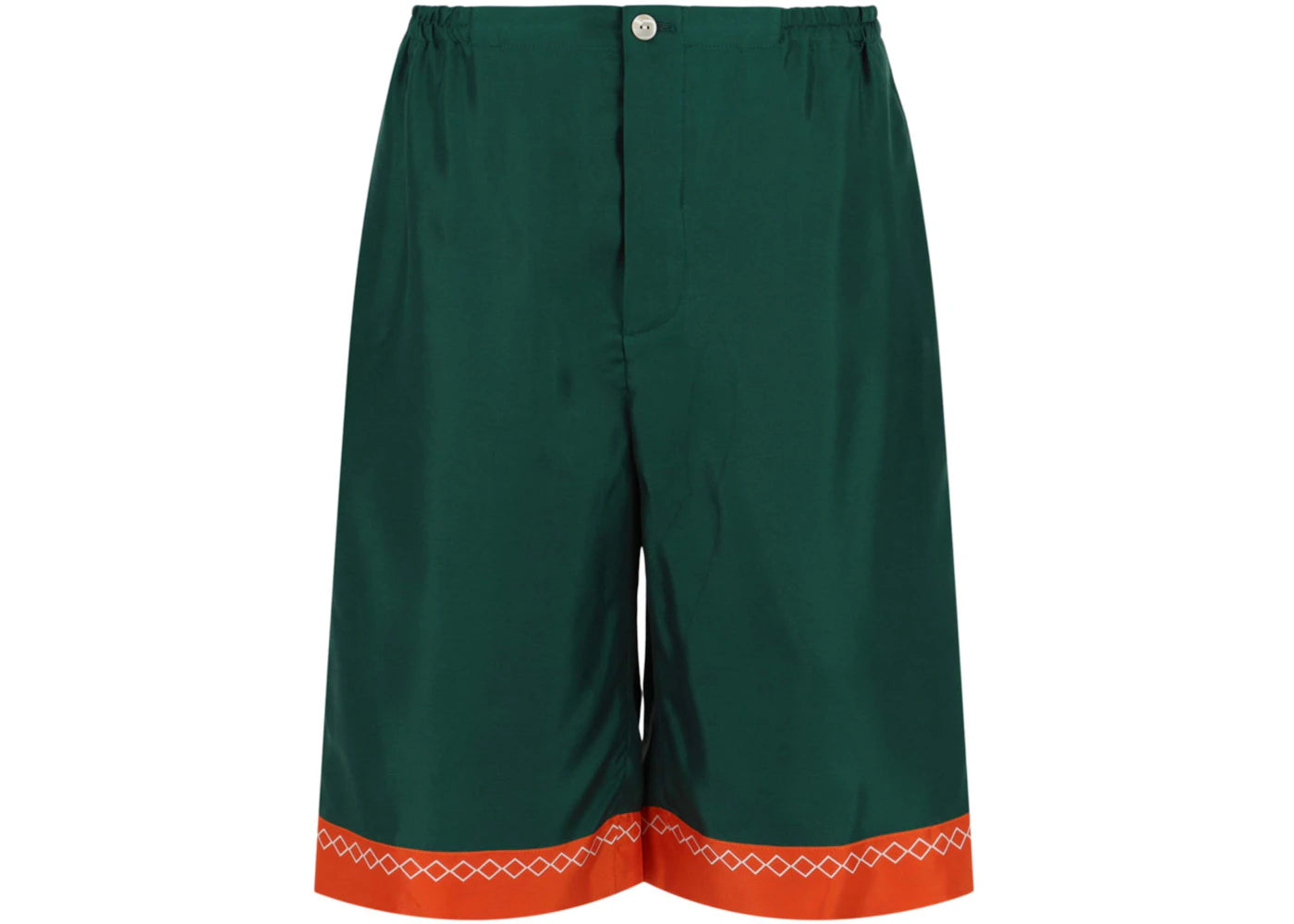 Gucci Colorblock Silk Shorts Green