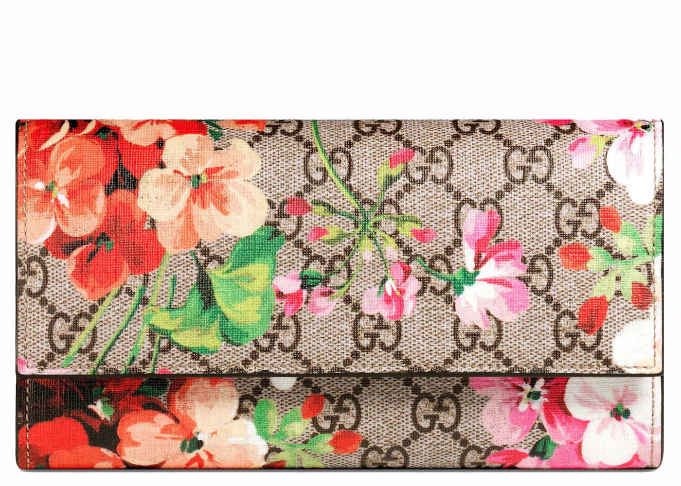 Gucci Continental Wallet GG Blooms Beige/Pink