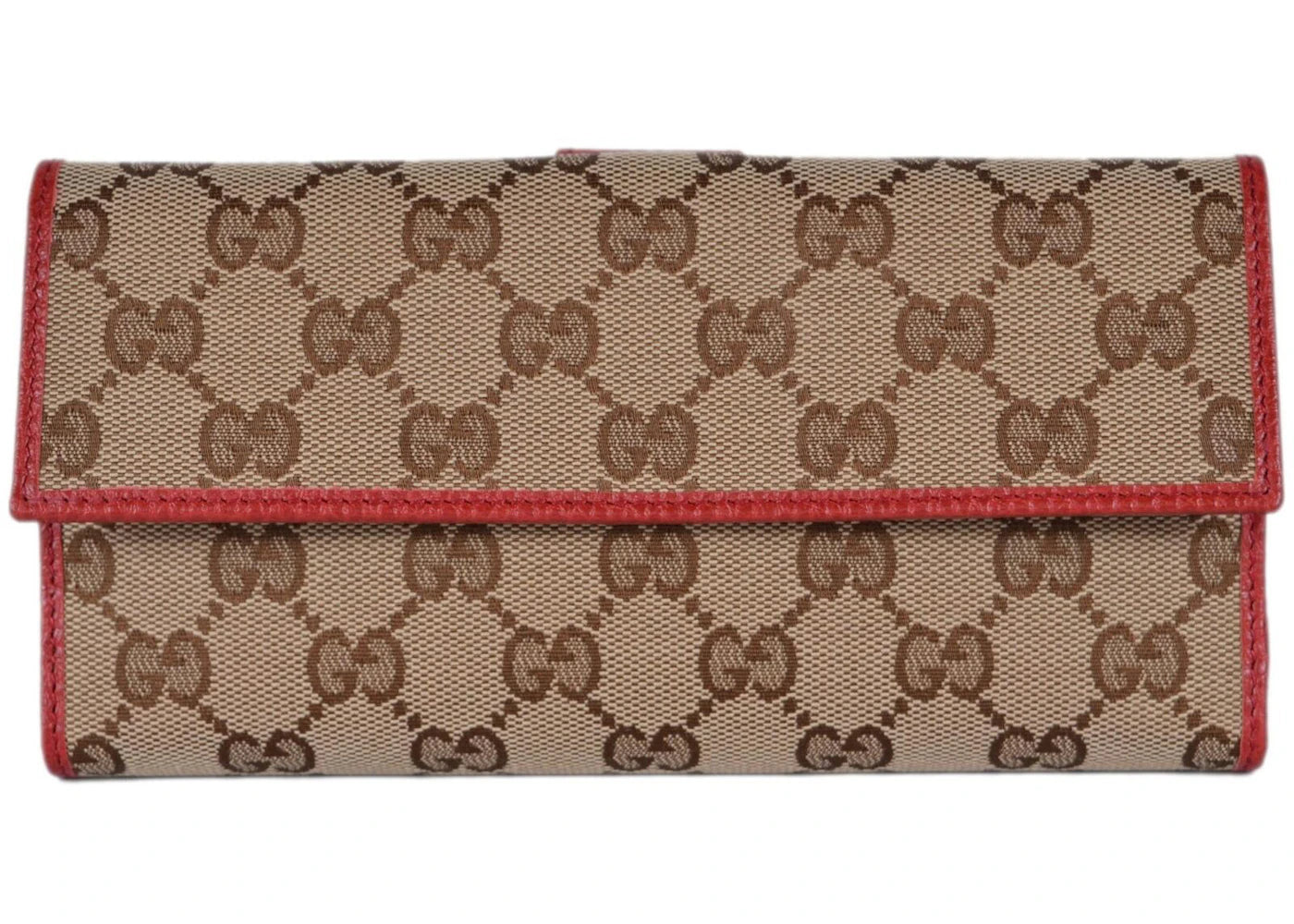 Gucci Continental Wallet GG Supreme Beige/Red