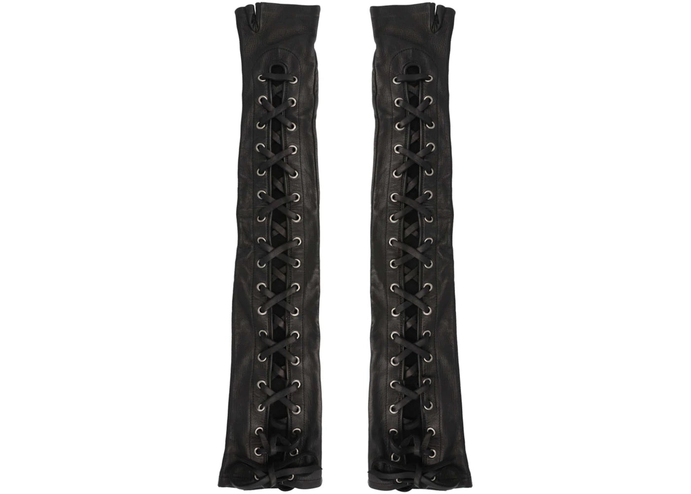 Gucci Corset Lacing Fingerless Gloves Black