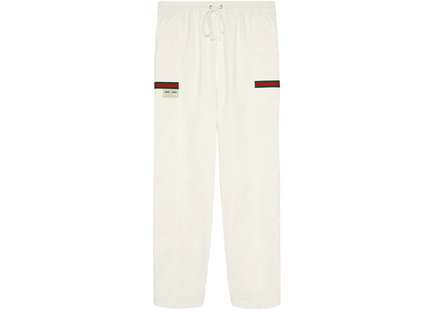 Gucci Cotton Canvas Pant With Gucci Label White