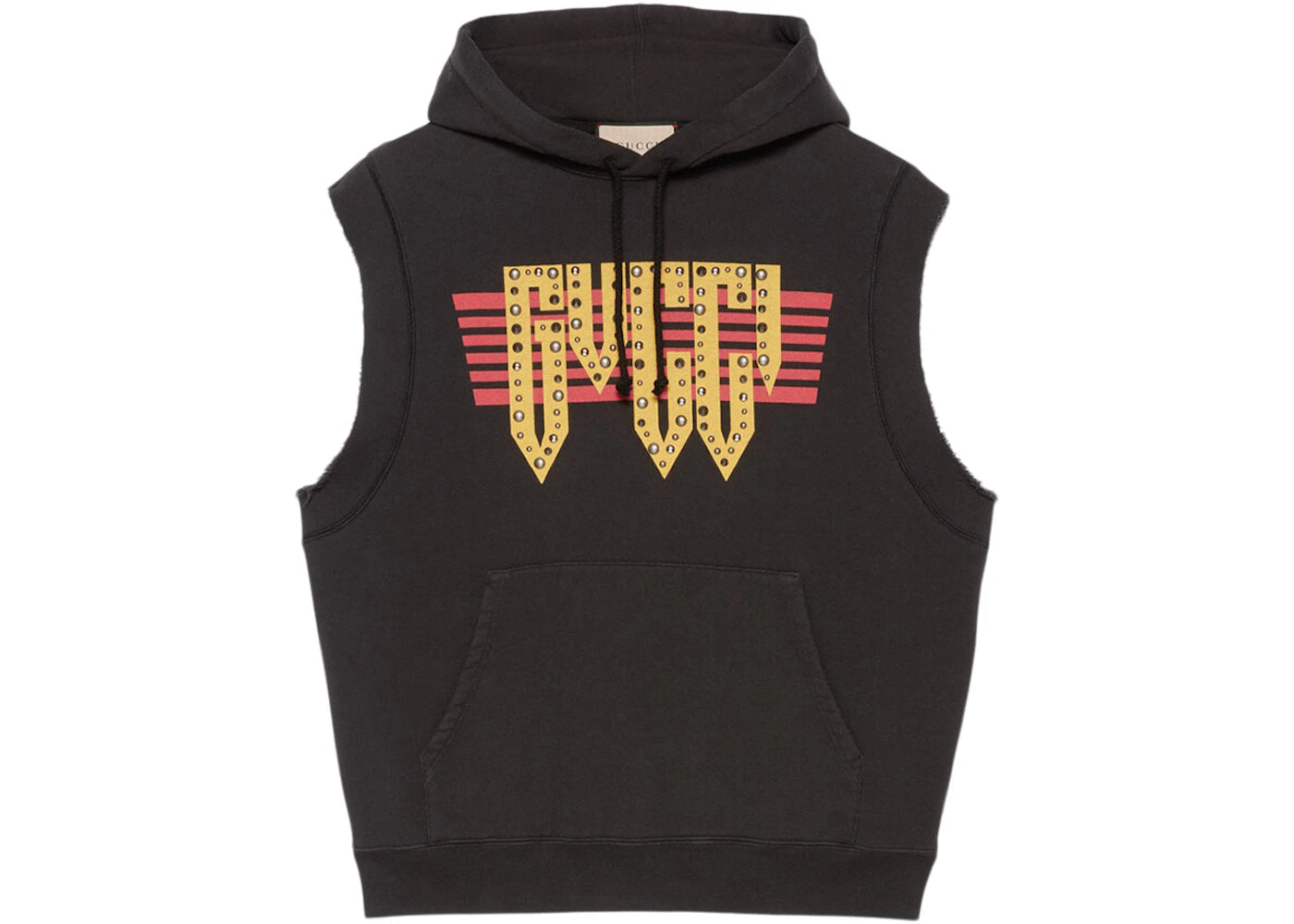 Gucci Cotton Jersey Sleeveless Sweatshirt Black/Yellow/Red