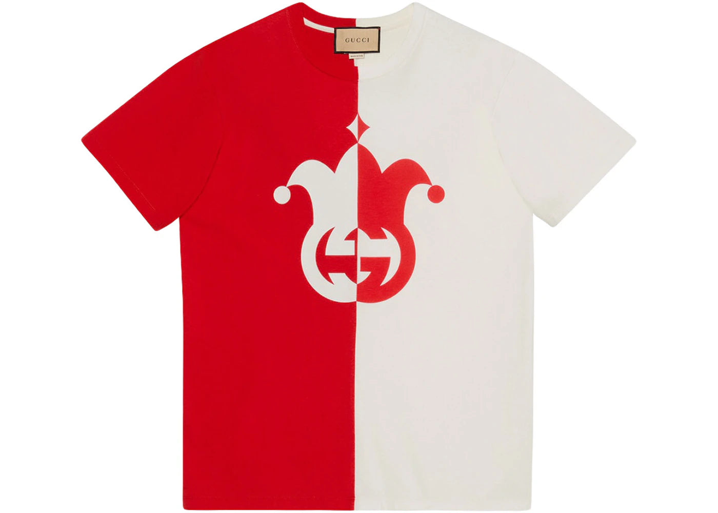 Gucci Cotton Jersey With Jester Print T-Shirt Red/White