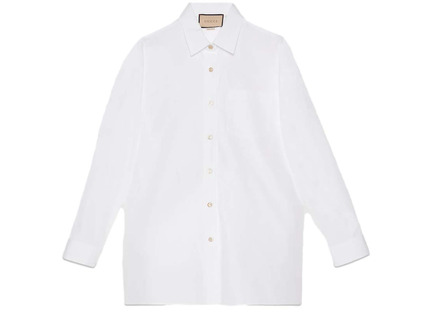 Gucci Cotton Shirt with Gucci Embroidery White