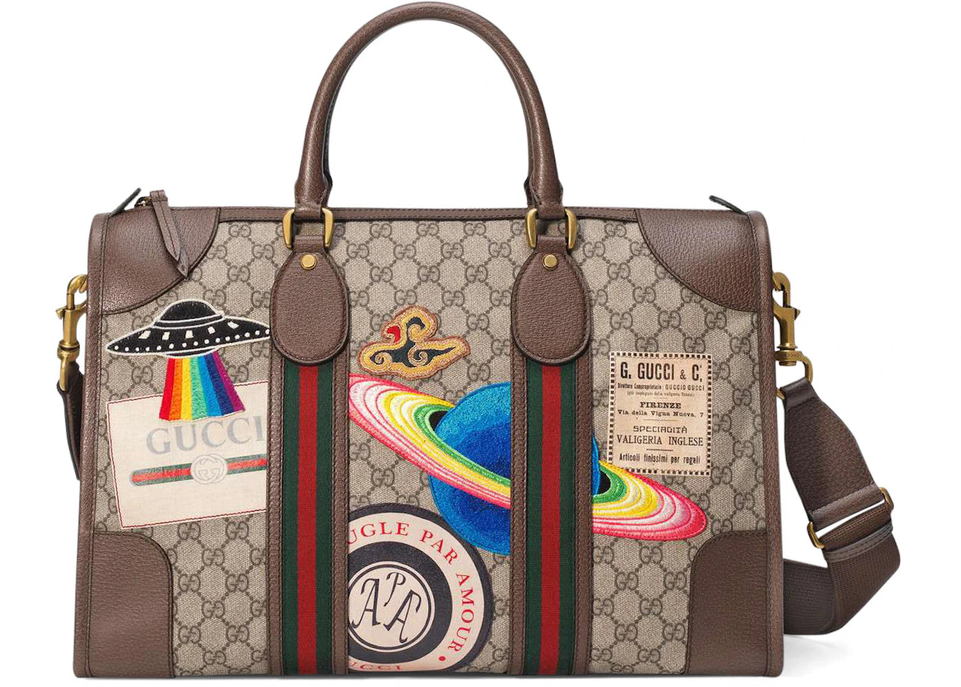Gucci Courrier Soft Duffle GG Supreme Brown
