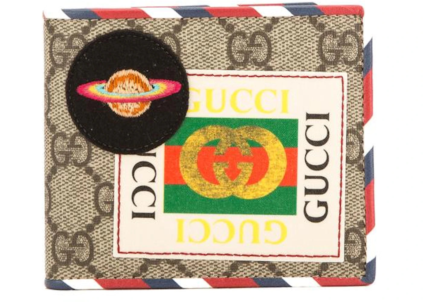 Gucci Courrier Wallet Monogram GG Supreme UFO Embroidered Brown