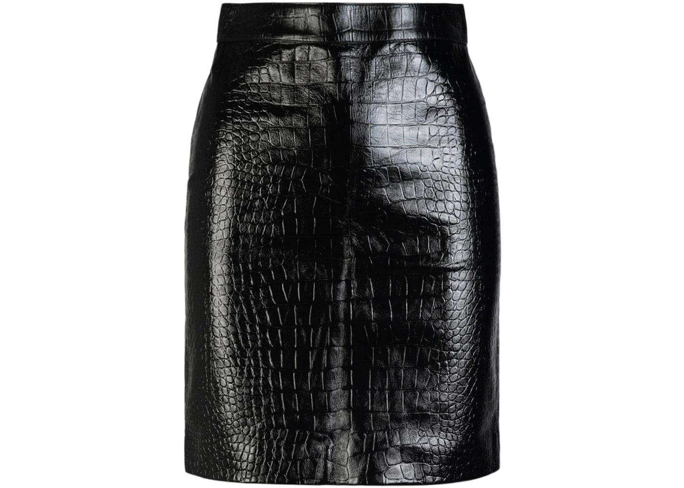 Gucci Croc Embossed Skirt Black
