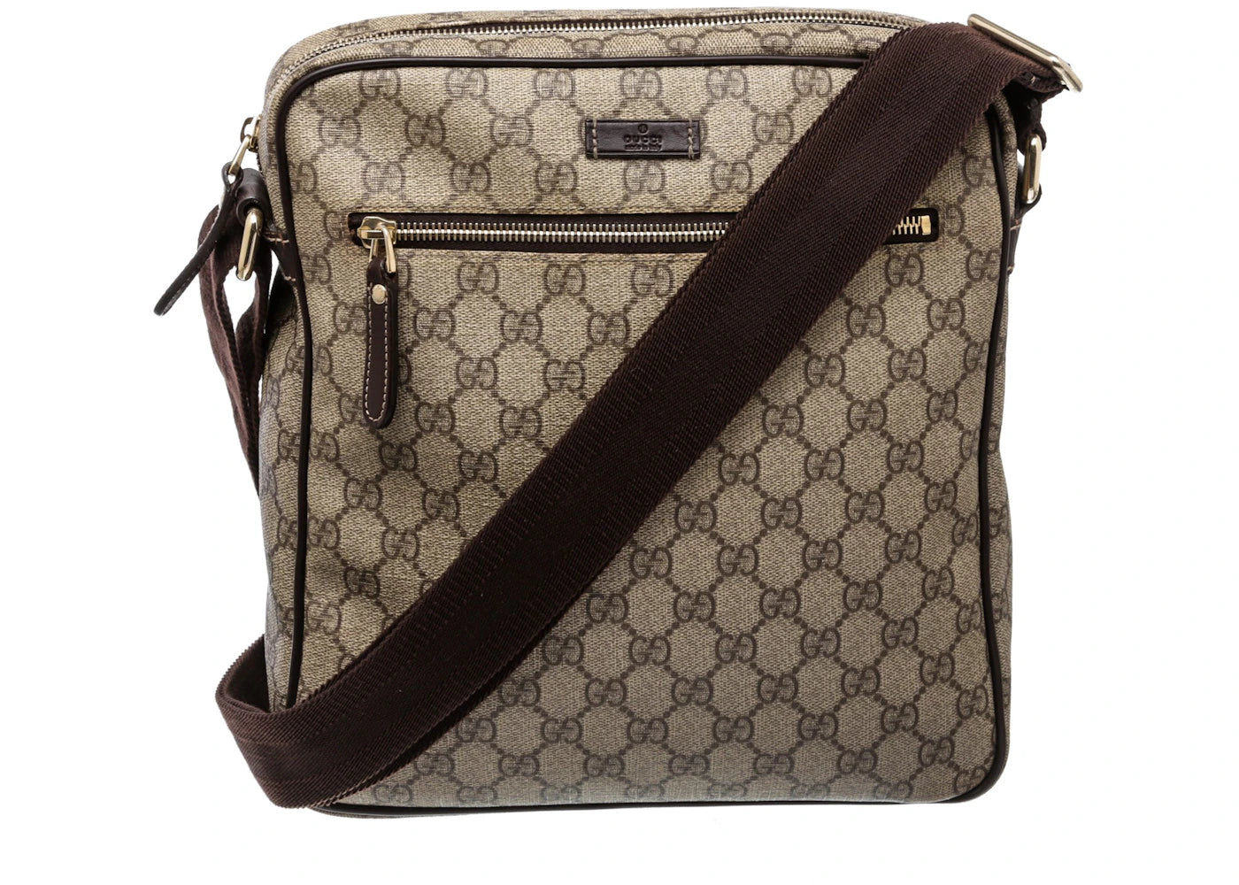 Gucci Messenger Crossbody GG Monogram Adjustable Shoulder Strap Brown