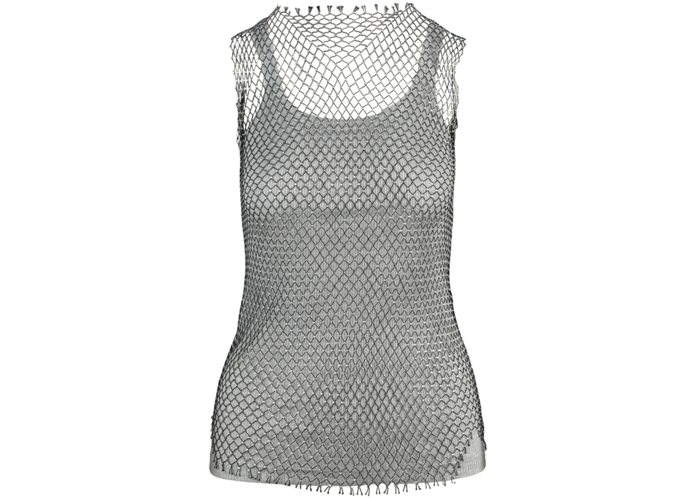 Gucci Crystal Embellished Tank Top Grey
