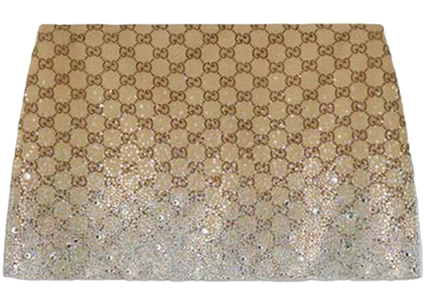 Gucci Crystals Embroidered GG Canvas Mini Skirt Camel/Brown