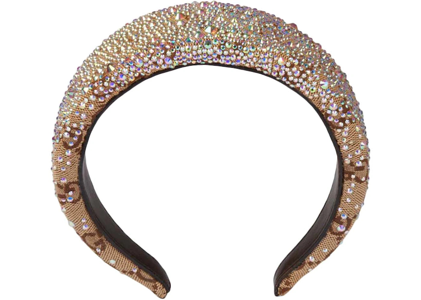 Gucci Crystals GG Canvas Hairband Beige/Dark Brown
