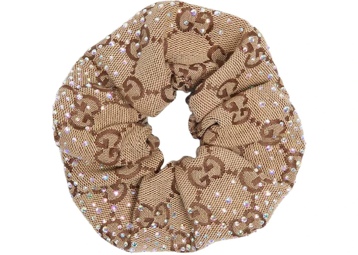 Gucci Crystals GG Canvas Scrunchie Brown/Camel