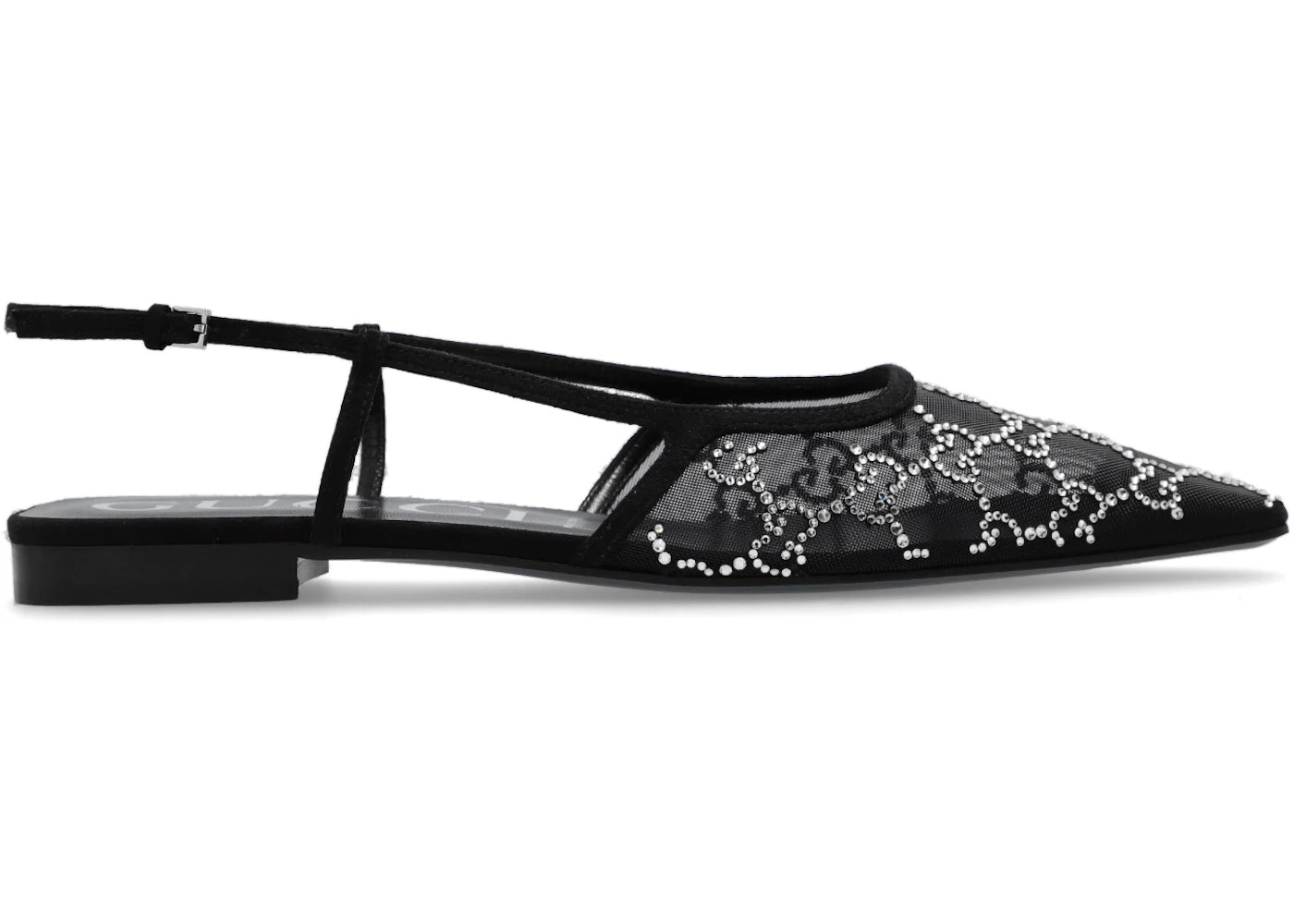 Gucci Demi Ballet Mesh Crystal Flats Black (Women's)