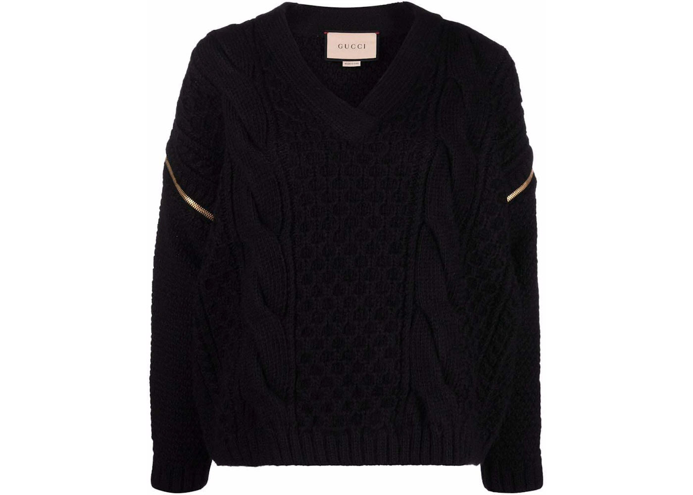 Gucci Detachable Sleeves Knit Sweatshirt Black