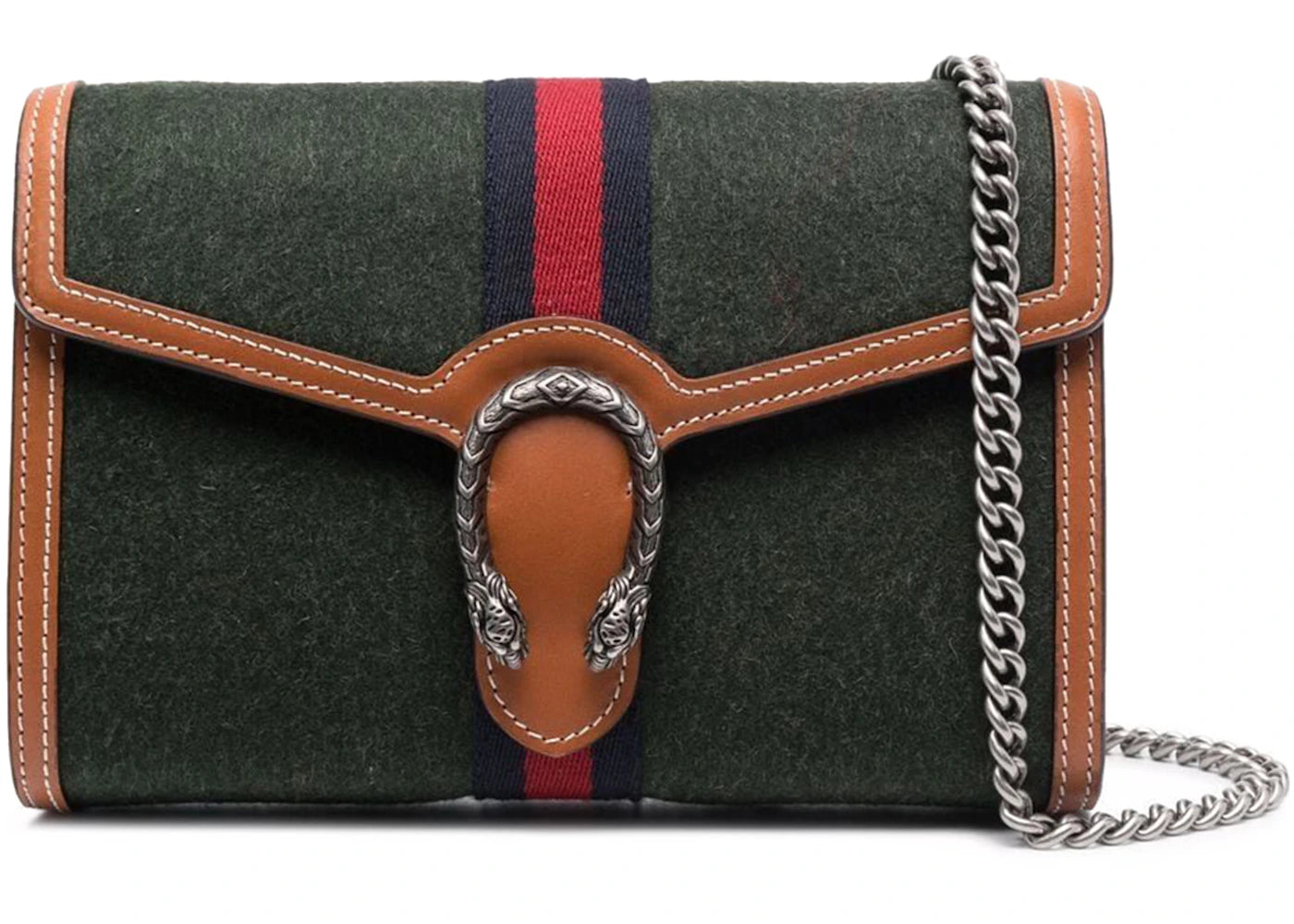 Gucci Dionysus Chain Bag Small Green Brown