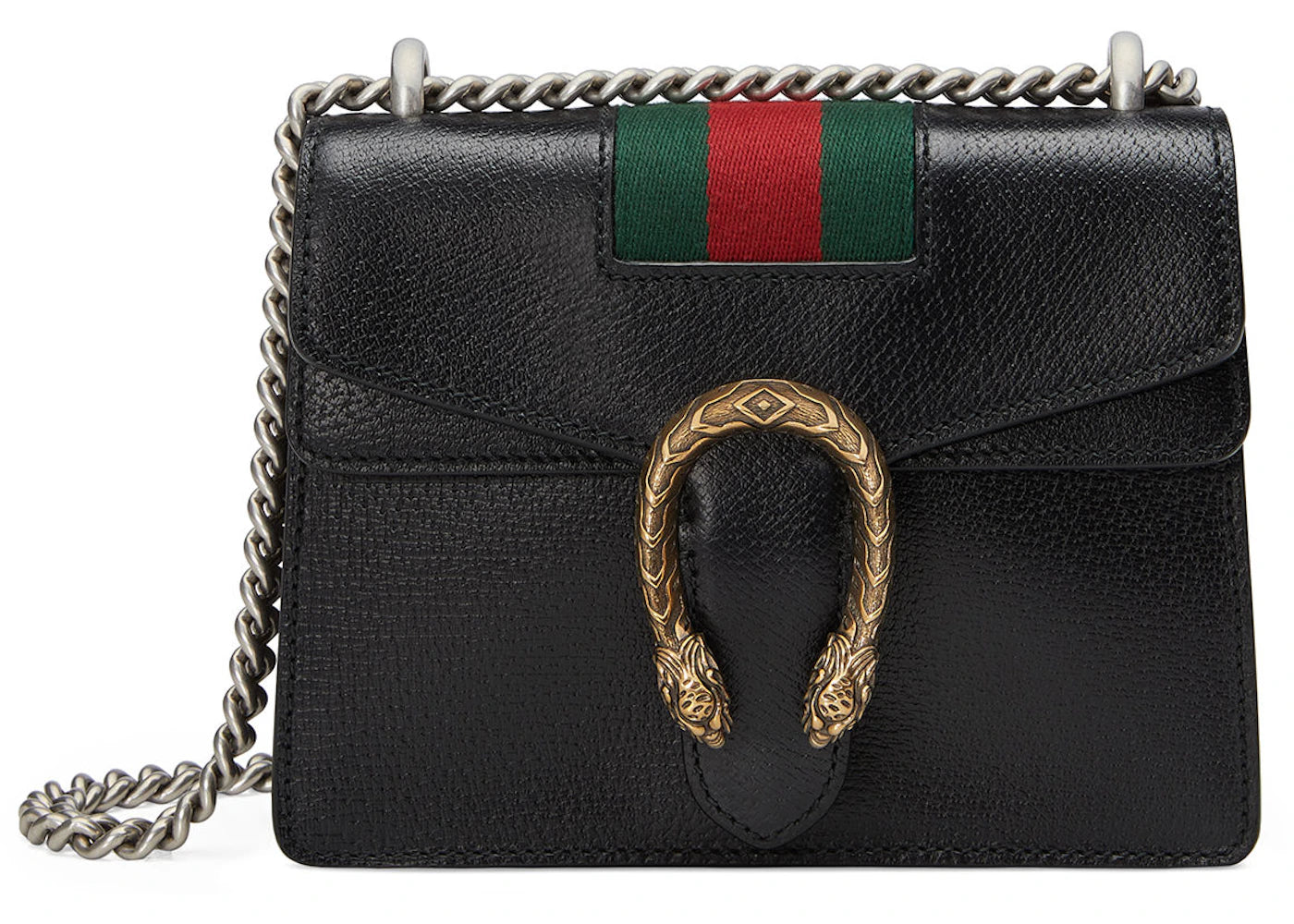 Gucci Dionysus Shoulder Bag Leather/Web Mini Black