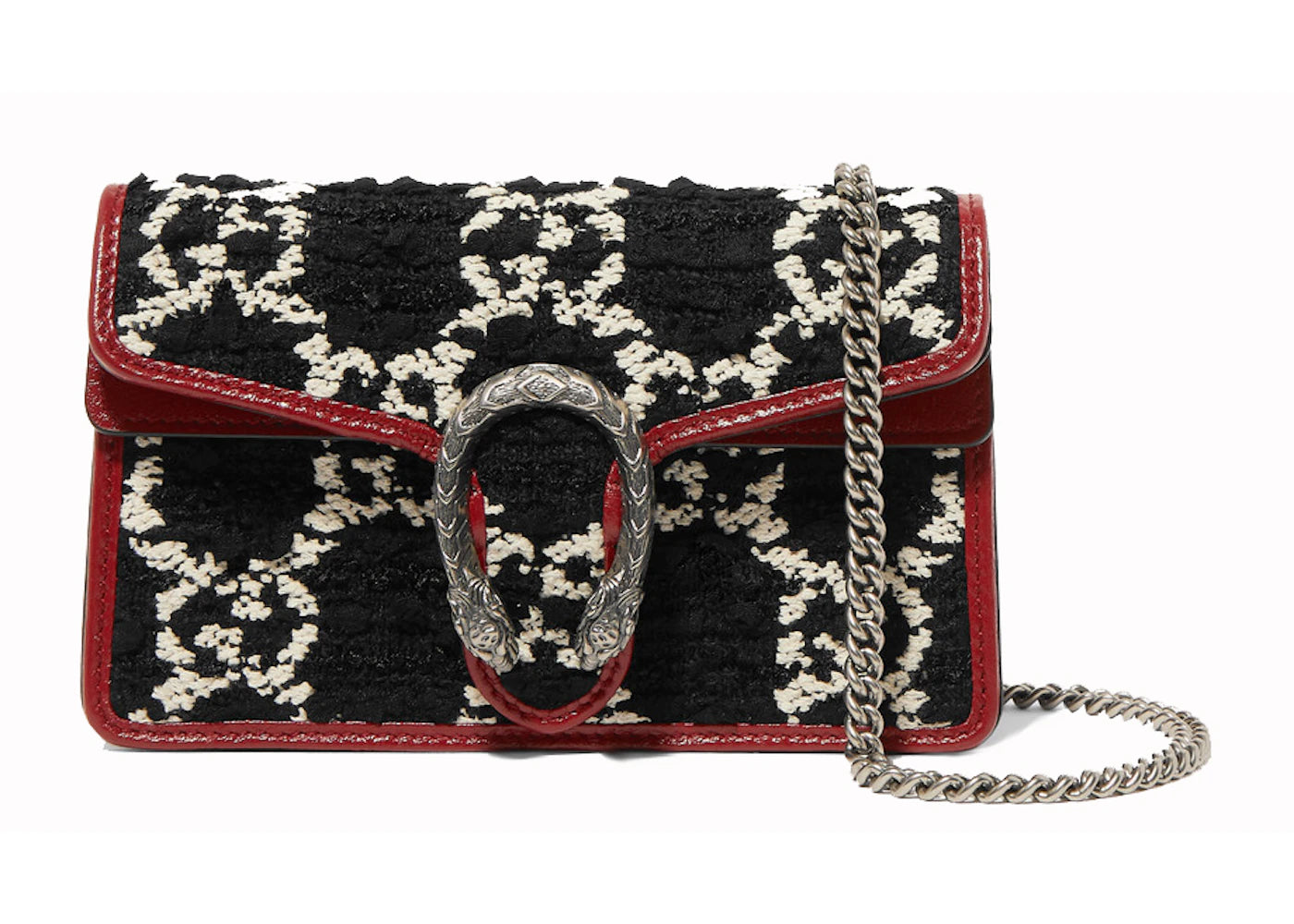 Gucci Dionysus GG Tweed Super Mini Black/White/Cerise