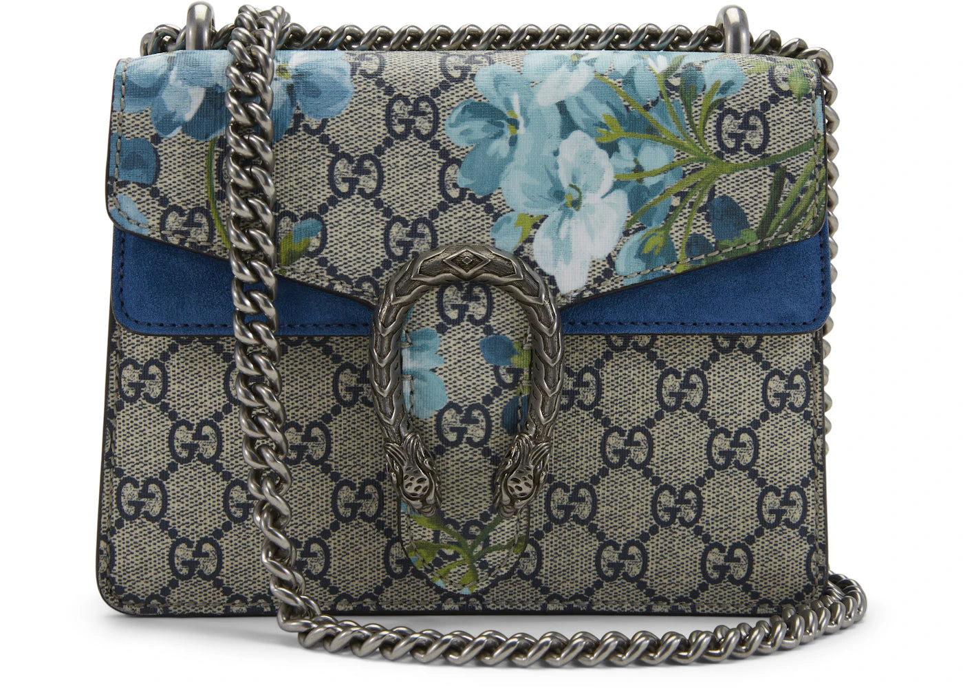 Gucci Dionysus Shoulder Bag GG Supreme Blooms Mini Blue