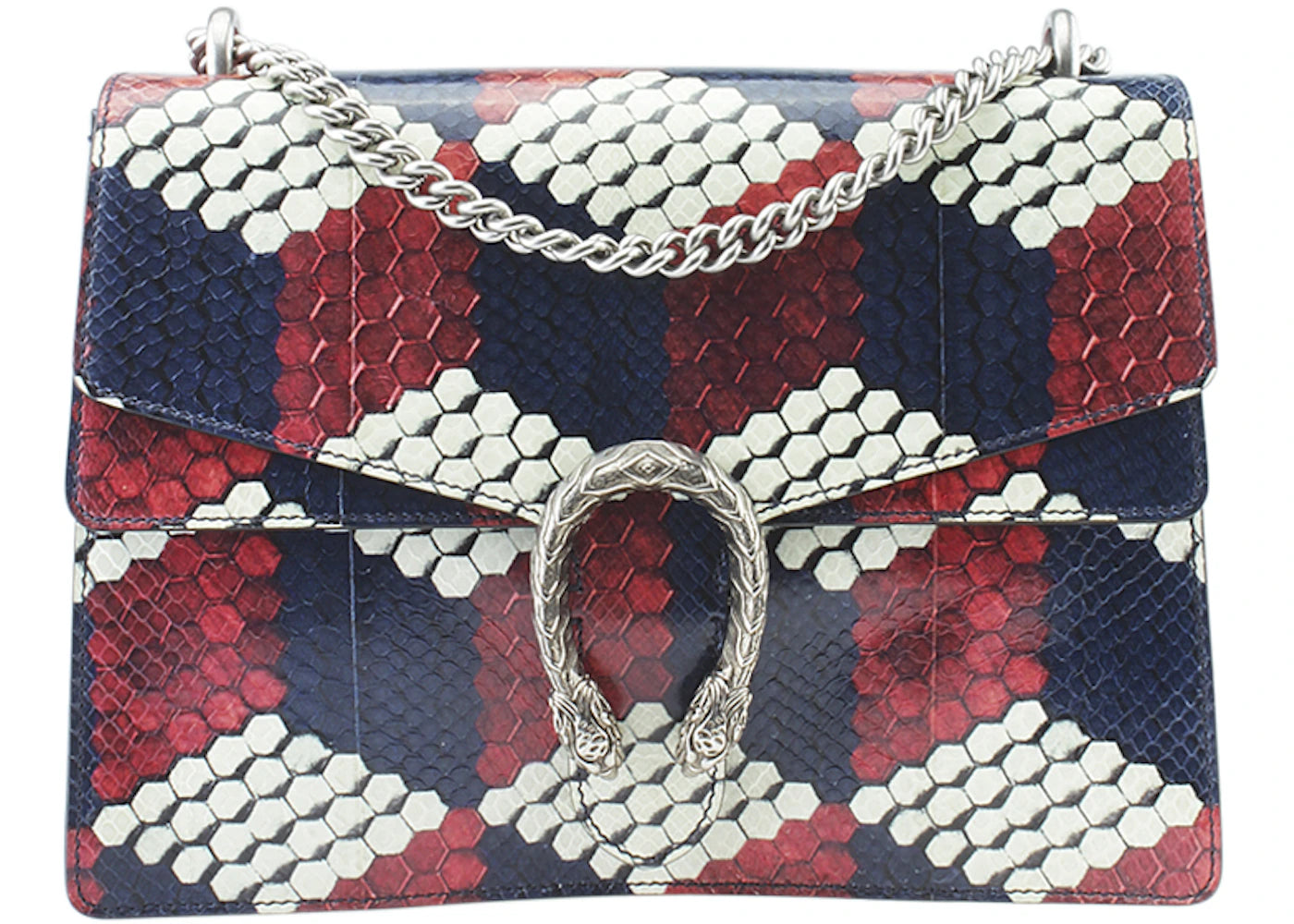 Gucci Dionysus Shoulder Bag Medium Python Red/White/Blue