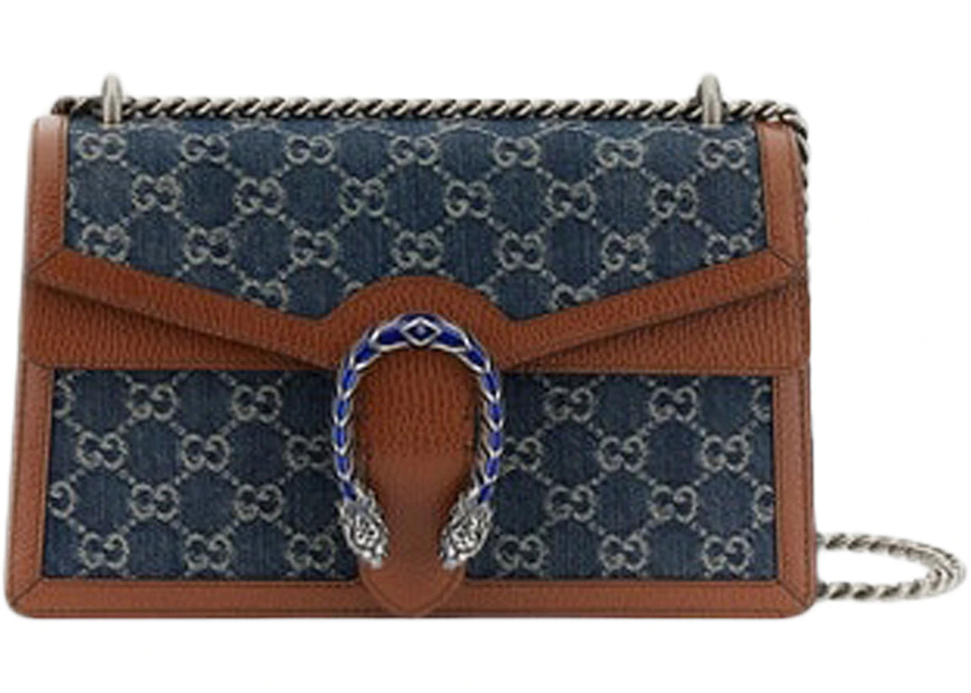 Gucci Dionysus Shoulder Bag Small GG Jacquard Blue/Ivory/Brown