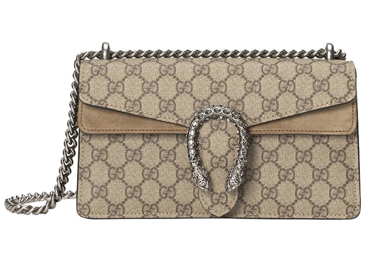 Gucci Dionysus Shoulder Bag Small GG Supreme Canvas Beige/Ebony