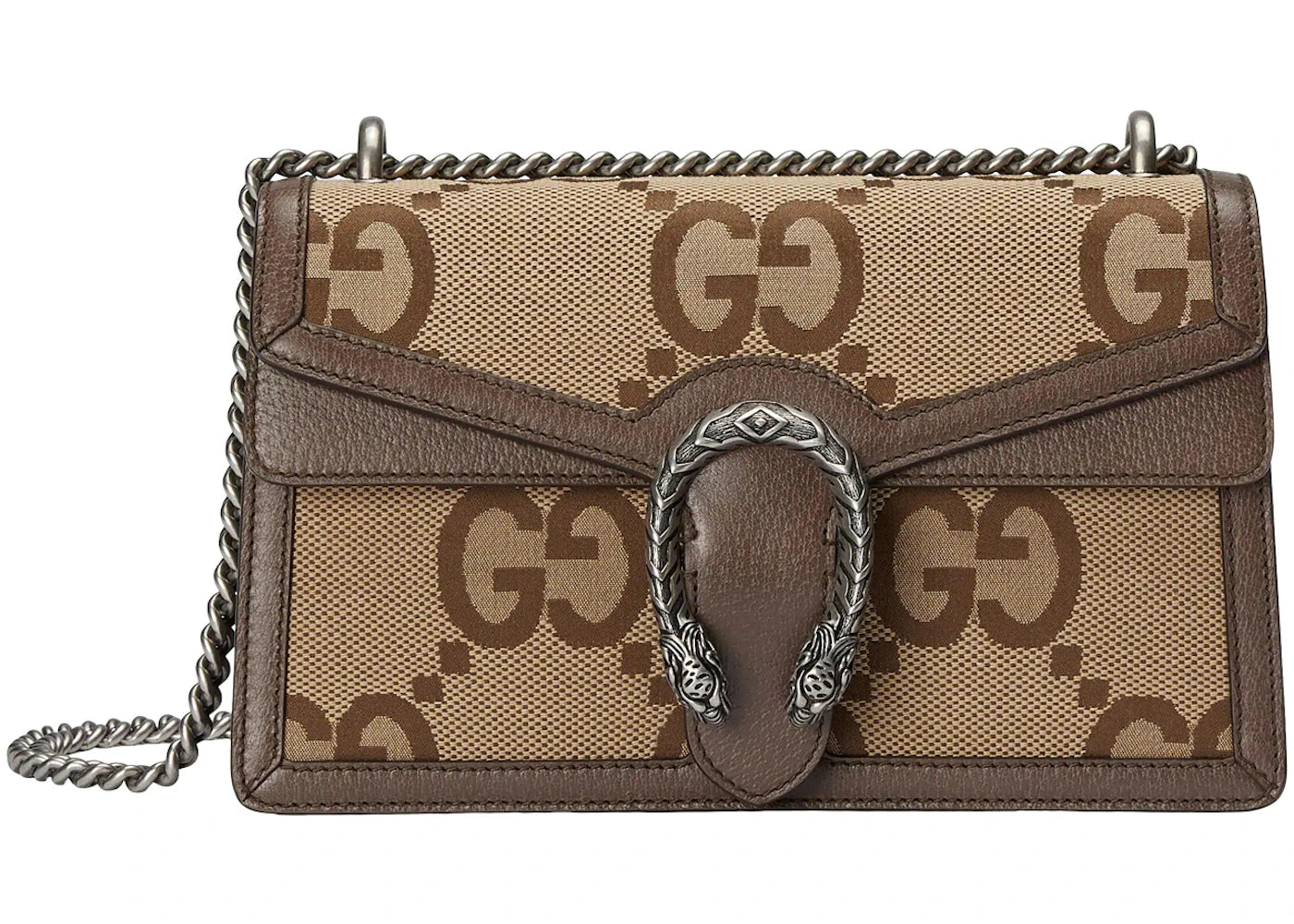 Gucci Dionysus Shoulder Bag Small Jumbo GG Camel/Ebony