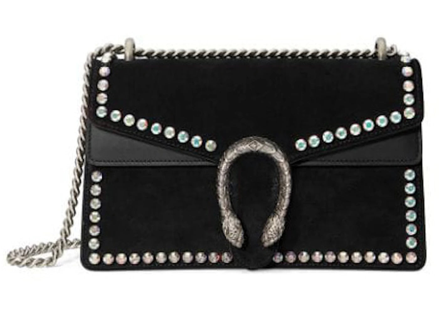 Gucci Dionysus Shoulder Bag Suede with Crystals Small Black