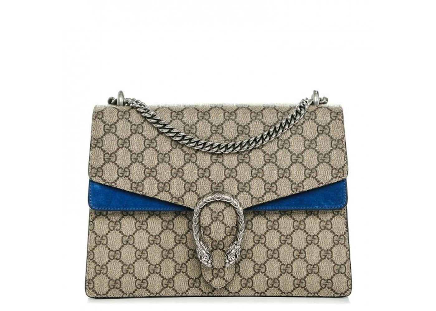 Gucci Dionysus Shoulder Bag GG Supreme Medium Beige/Blue