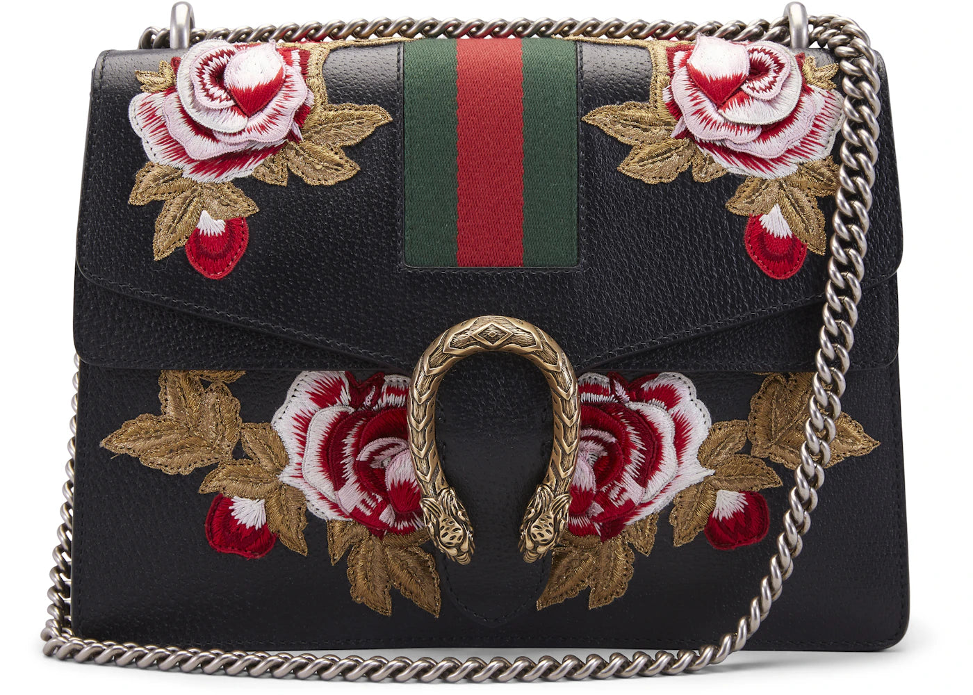 Gucci Dionysus Shoulder Bag Web Embroidered Medium Black