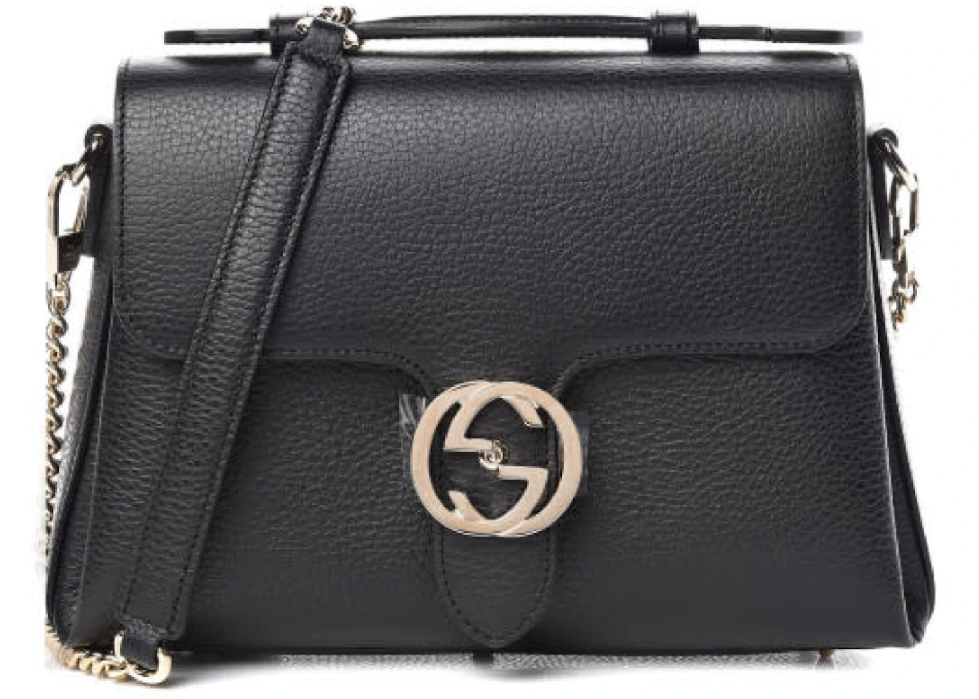 Gucci Dollar Interlocking GG Shoulder Bag Medium Black