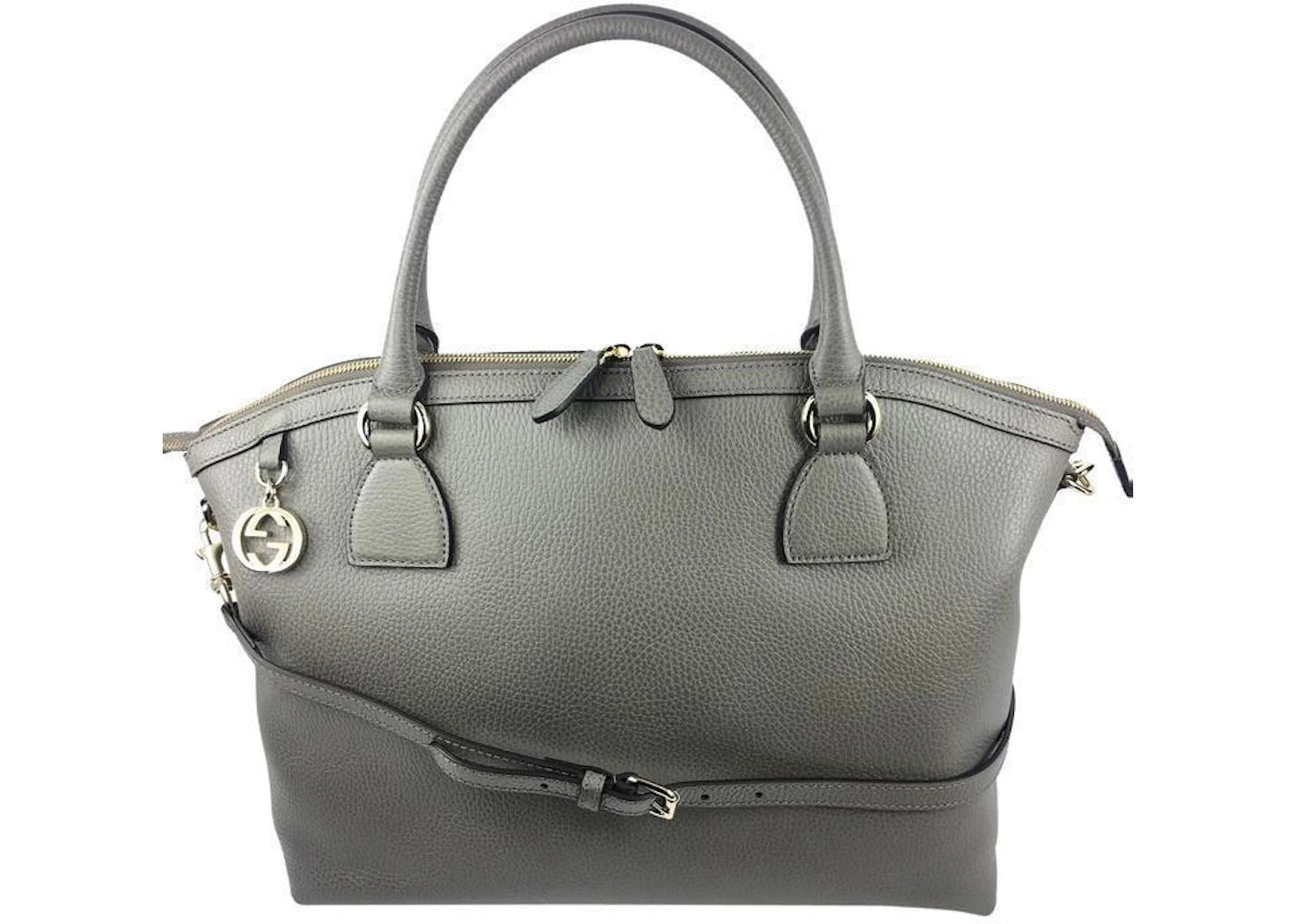 Gucci Dome Handbag GG Charm Grey