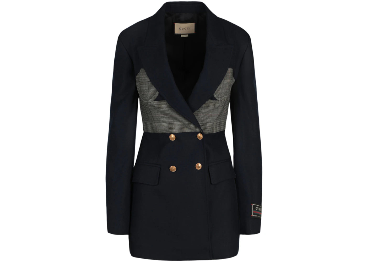 Gucci Double Breasted Corset Blazer Navy