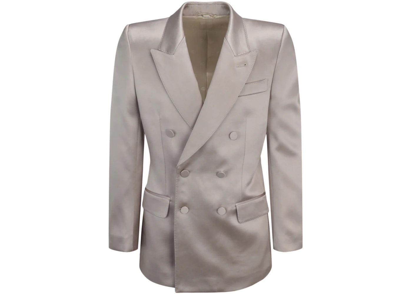 Gucci Double Breasted Satin Blazer Natural