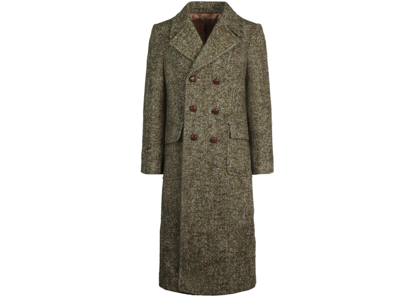 Gucci Double Breasted Wool-Blend Coat Green