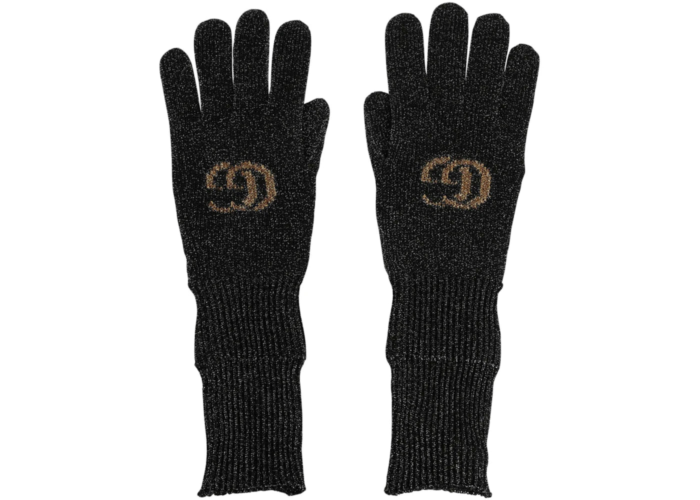 Gucci Double G Logo Lurex Gloves Grey