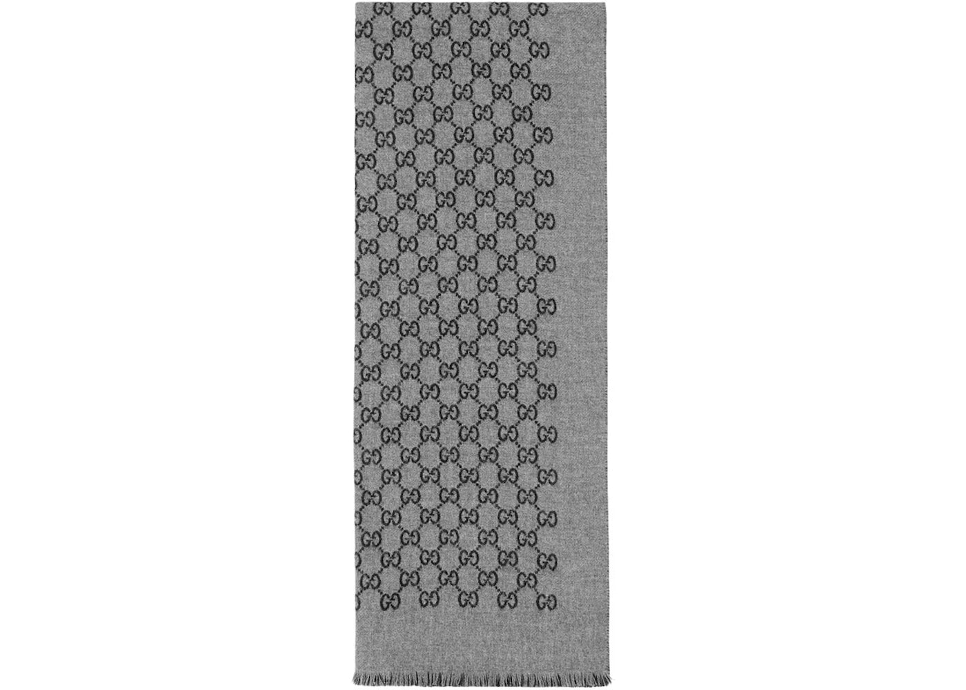 Gucci Double Jacquard GG Wool Scarf Dark Grey/Black