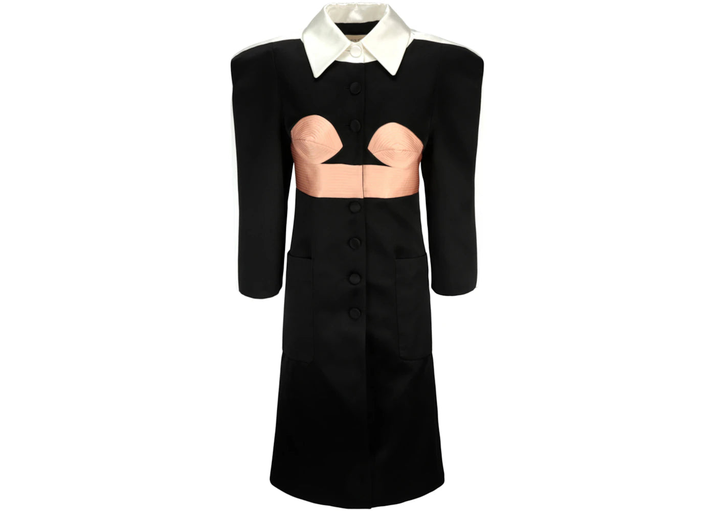 Gucci Duchesse Satin Dress Coat Black