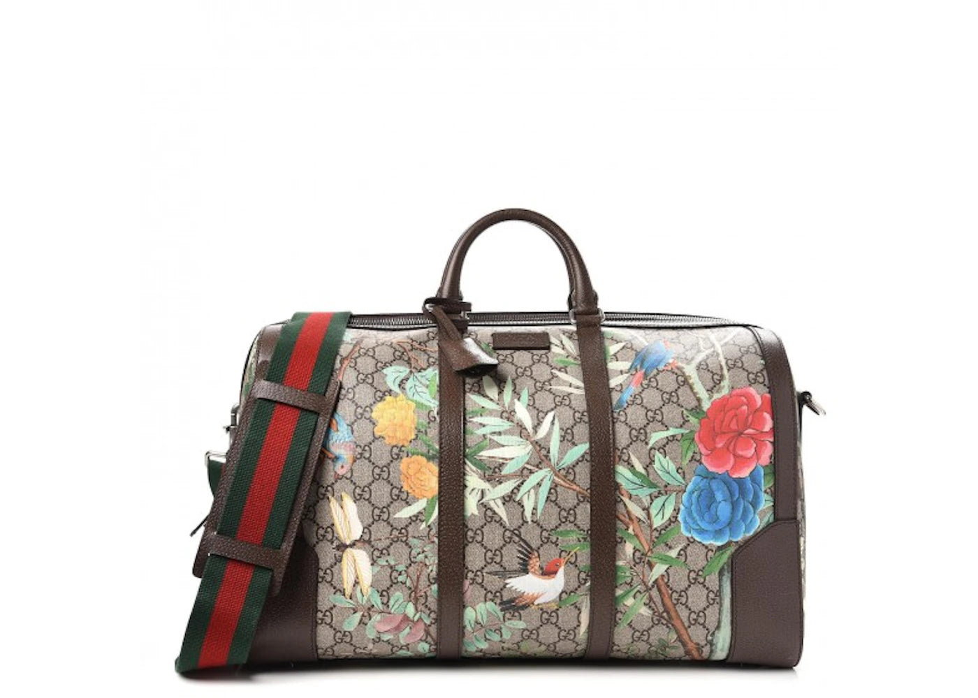 Gucci Duffle Monogram GG Supreme Tian Print Medium Maple Brown