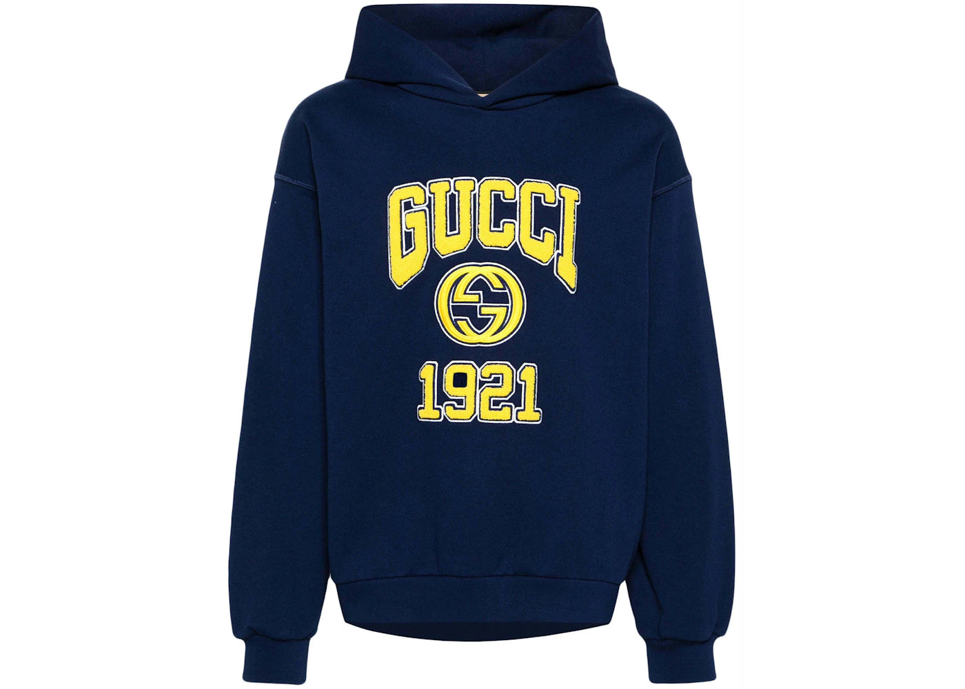 Gucci Embroidery Logo Hoodie Navy Blue