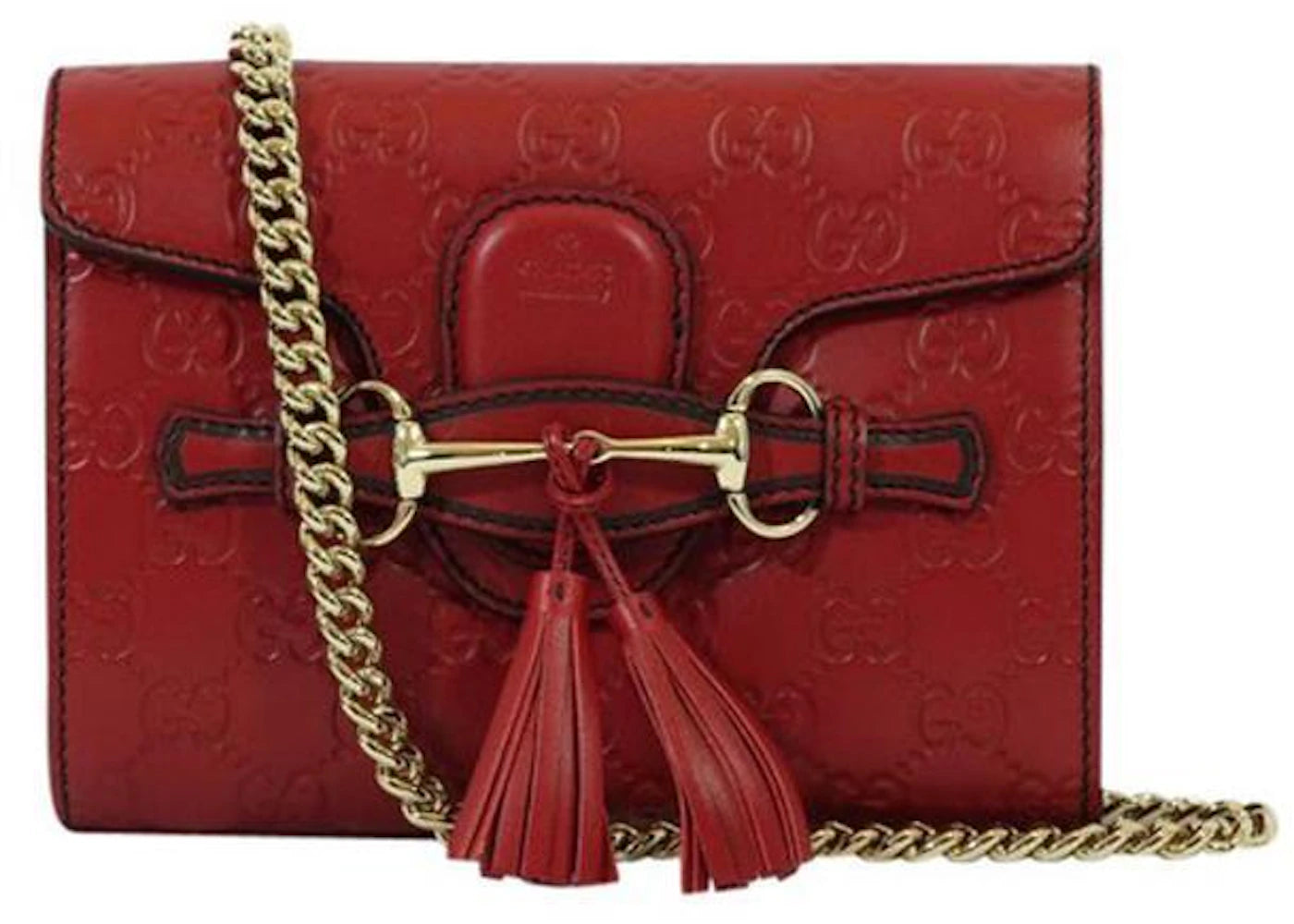 Gucci Emily Crossbody Guccissima Mini Red