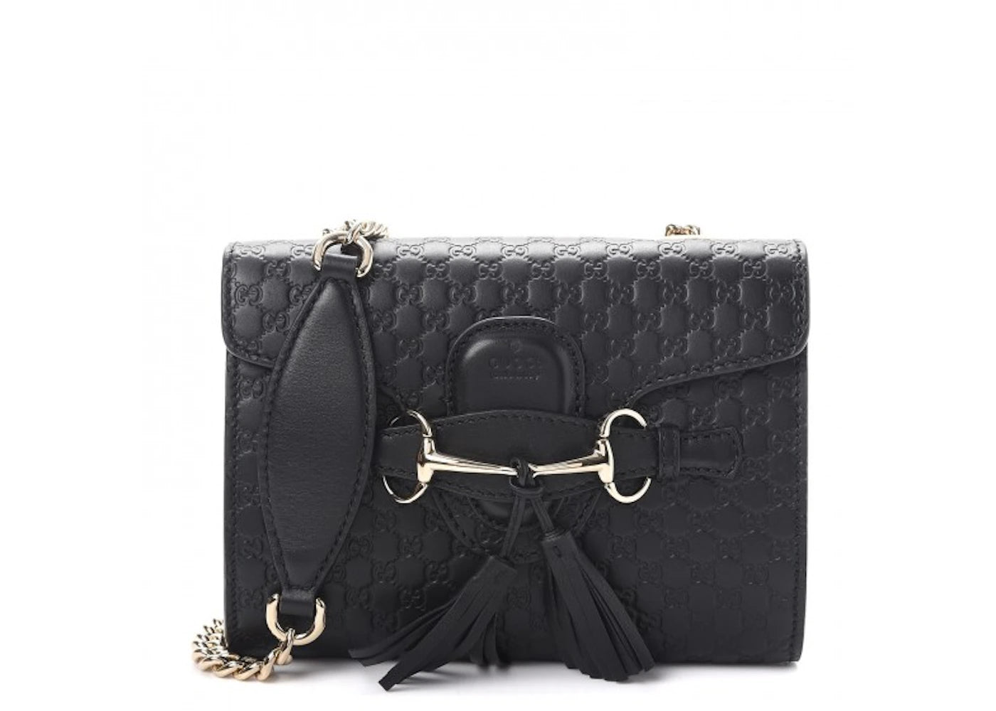 Gucci Emily Shoulder Bag MicroGuccissima Mini Black