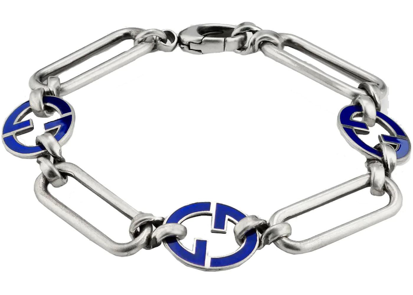 Gucci Enameled Interlocking G Bracelet Silver